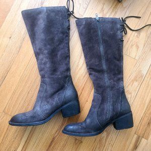 BORN Felicia Dark Grey Suede Knee-High Boots 9M (Brand New in Box)